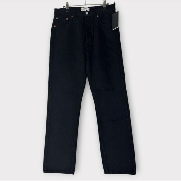 NWT RE/DONE × LEVI'S 70s Ultra High Rise Stove Pipe Straight Jeans Jet Black 29 - Picture 4 of 9